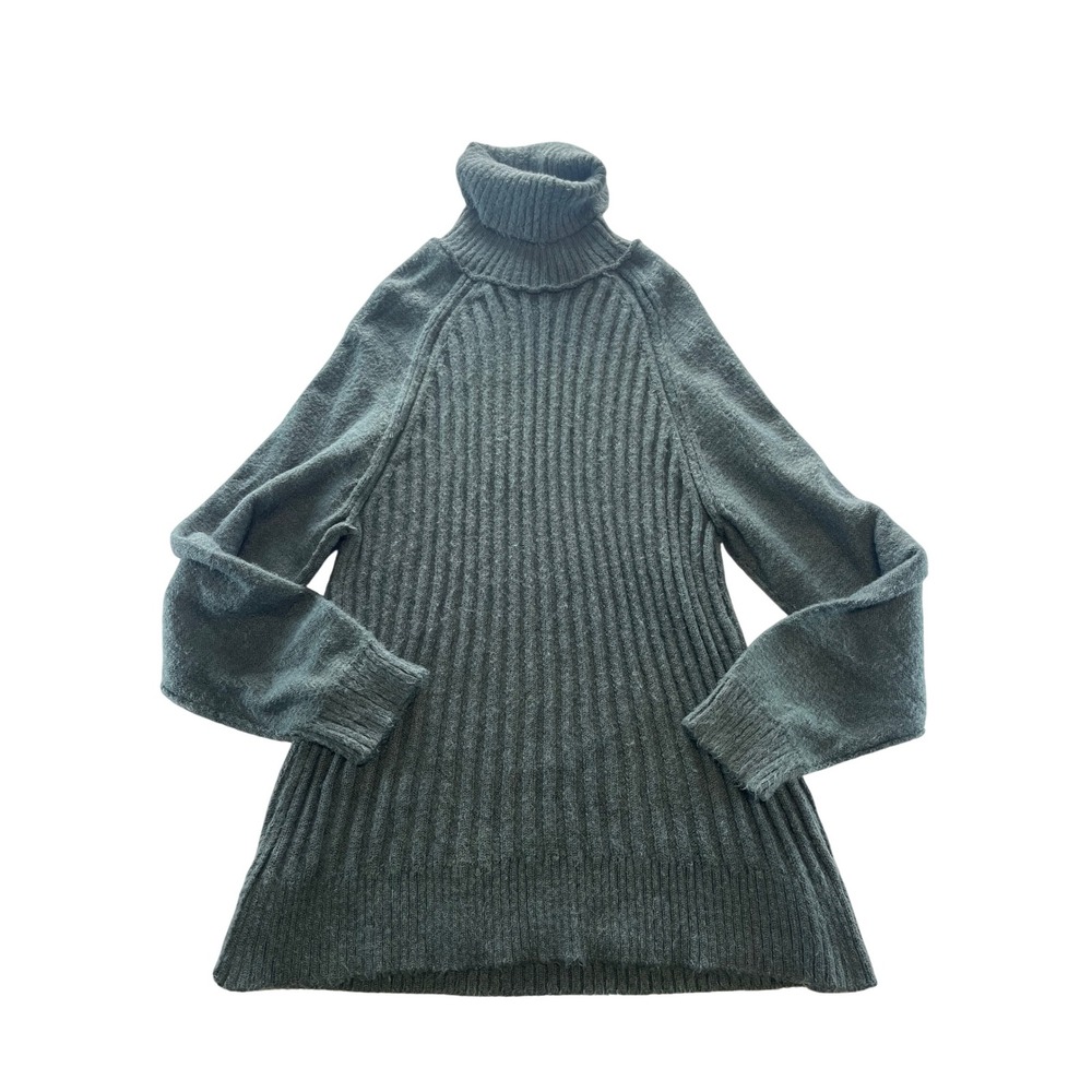 ALTAR D STATE Gray Ribbed Turtleneck Sweater‎ Dress Women's Size M